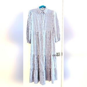 Striped Blue and White Maxi Dress